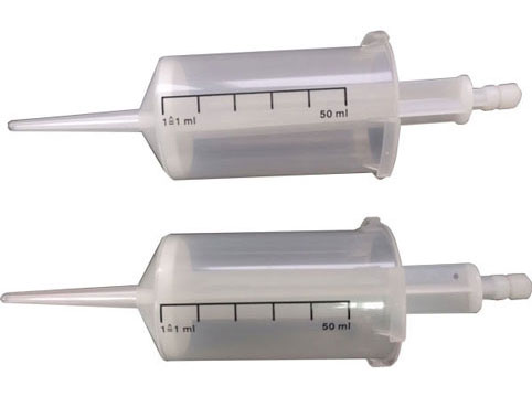 50ml, piston PE-HD, cylinder PP, non-sterile, 1 pc, 2 pcs/packing with adaptor