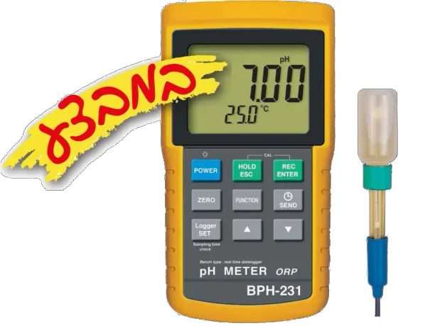 מד PH ORP TEMP ערכה מלאה עם אוגר נתונים