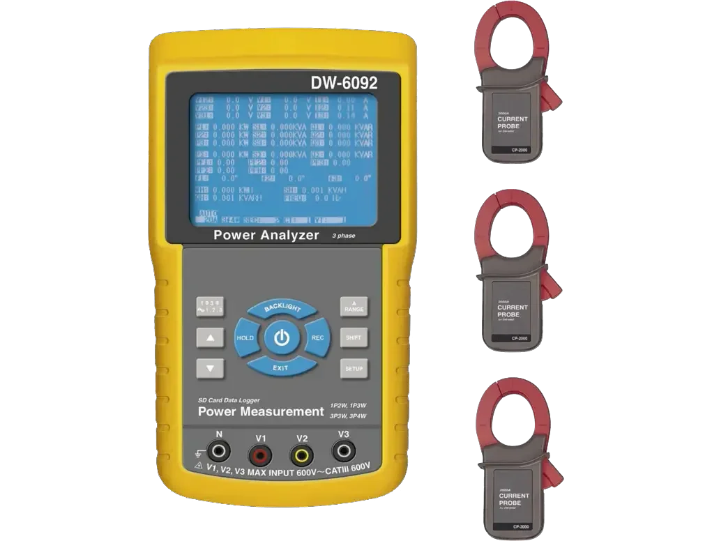 אנלייזר הספק  3 פאזות עד 2000אמפר\600וולט+אוגר נתונים 3