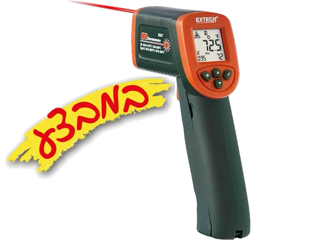 מד טמפרטורה ללא מגע (50- עד 600 צלזיוס) + טרמוקפל K 3