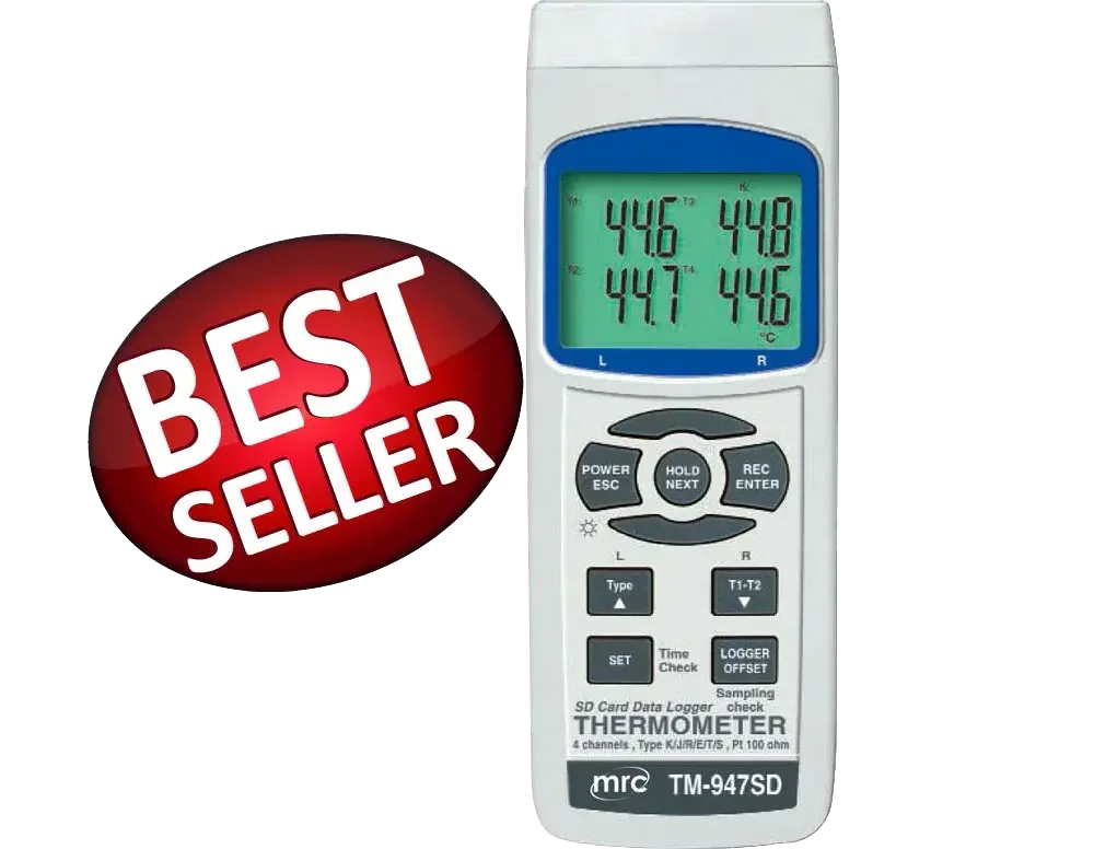 אוגר נתונים 4 ערוצים K,J,R,S,T,E,PT100 3