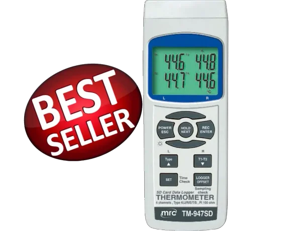 אוגר נתונים 4 ערוצים K,J,R,S,T,E,PT100 3